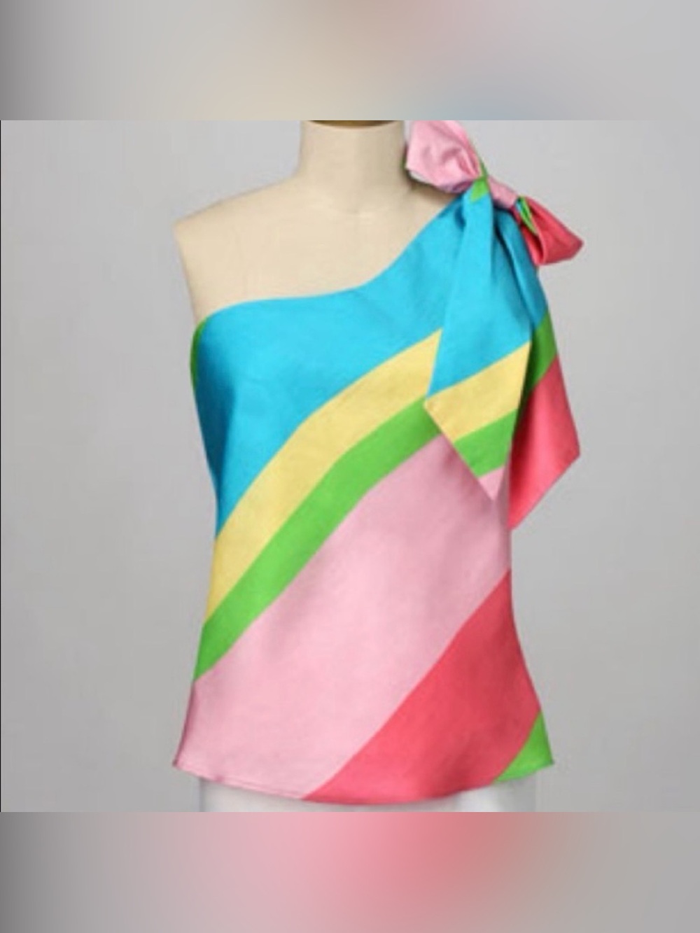 Lily Pulitzer Roe One-Shoulder Silk Top - Bright Multi 6